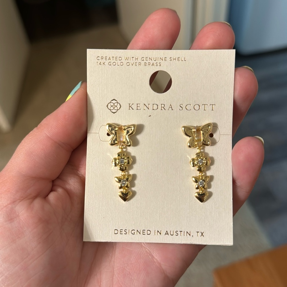Beautiful opal butterfly earrings